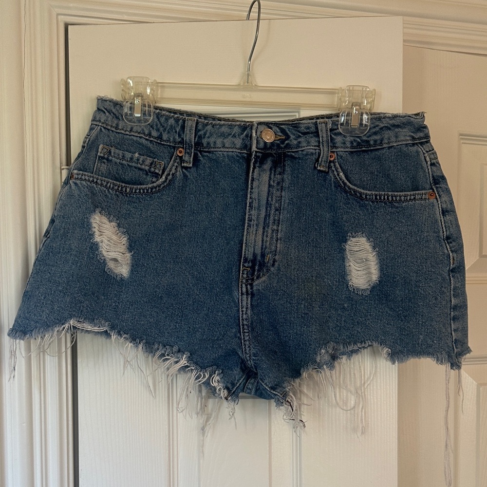Forever 21 Blue Distressed Jean Shorts